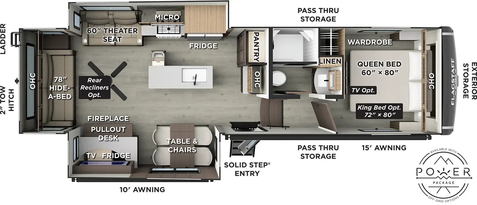 Flagstaff Classic Fifth Wheels F331RL Floorplan